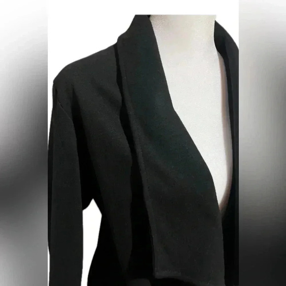 Harmony 3/4 sleeve black open front cardigan/blazer medium - Picture 2 of 9